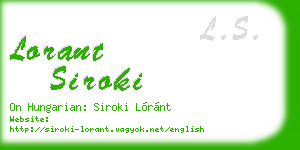 lorant siroki business card
