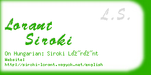 lorant siroki business card